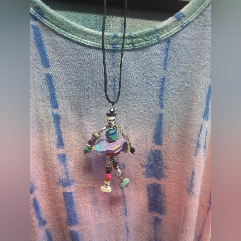 Skull Doll Necklace Beaded
